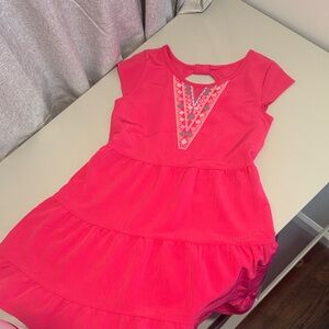 Wonder Nation Bright Pink Dress with Embroidered Accents